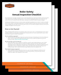 Are the safety data sheets accessible to all employees? Boiler Safety Annual Inspection Checklist Rasmussen Mechanical