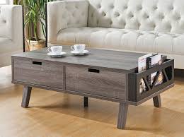 Raeburn Rustic Grey Finish Coffee Table Coffee Table With Storage Coffee Table With Drawers Home Coffee Tables