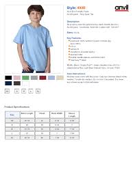 Anvil T Shirts Sizing Chart Rldm