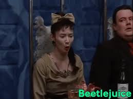 Though i know i should be wary, still i venture someplace scary; Beetlejuice Gif Beetlejuice Michael Keaton Comedy