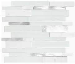Stickgoo peel and stick tile backsplash, sky marble herringbone adhesive backsplash tiles, stick on tiles for kitchen & bathroom (pack of 10, thicker design). White Carrara Marble Blended Metallic And Gray Glass Mosaic Tile Backsplash Floor Wall Tiles Home Garden