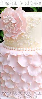 Elegant Fondant Petal Cake Tutorial With Ruffled Flower Petal Cake Cake Decorating Classes Cake Decorating Tutorials