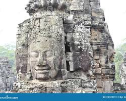 Image of Bayon Temple, with its iconic stone faces