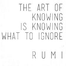 The Art Of Knowing Is Knowing What To Ignore Rumi Quote Rumi Rumi Quotes Words Quotes Quotes