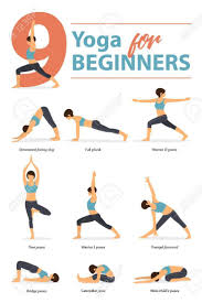 Set Of Yoga Postures Female Figures Infographic 9 Yoga Poses Yoga Poses For Beginners Yoga Positions For Beginners Kids Yoga Poses