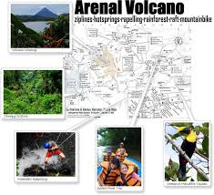Arenal Volcano Photo Map Costa Rica Vacation Float Trip Vacation Plan