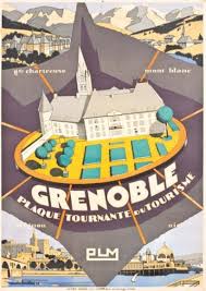 M Barbey Grenoble Plaque Tournante Du Tourisme 1928 M Barbey Lucien Affiche De Voyage Vintage Affiches De Voyage Retro Affiches Retro