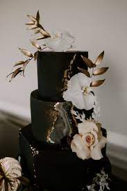 Black Beauty Wedding Cake Black Wedding Cakes Black And Gold Cake Romantic Wedding Cake