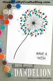 Thumbprint Dandelion Kid Craft W Free Printable Preschool Crafts Kids Art Projects Printable Diy Crafts