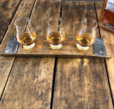 Email address please add a valid email address. Whiskey Flight Tray With Glencairn Whiskey Glasses Made From Reclaimed Whiskey Barrel Stave