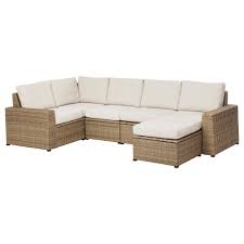Solleron Modular Corner Sofa 4 Seat Outdoor Brown With Footstool Brown Froson Duvholmen Dark Gray Ikea Ikea Outdoor Modular Corner Sofa Outdoor Stools