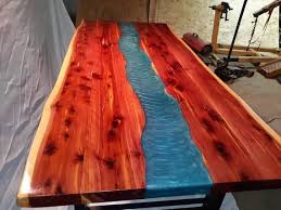 Red Cedar Crafted River Live Edge Dining Table Various Sizes Etsy Live Edge Dining Table Cedar Table Live Edge