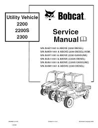 Yanmar ignition switch wiring diagram wiring diagram schemas. Bobcat 2200 2200s 2300 Utility Vehicle Service Manual Pdf