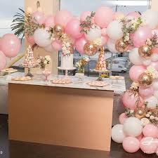 A Beautiful White Baby Pink And Rose Gold 21st By Glam Wonderland Melbourneballoons 21stballoons Balloonsmelbourne 21st Party Ideas White Baby Shower