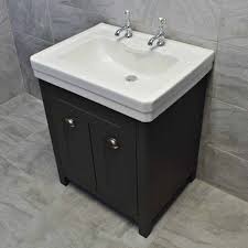 It's crafted from solid and engineered wood with a white marble countertop featuring a beveled edge and those iconic gray veins. Chichester 700mm Dark Grey Bathroom Vanity Unit 2 Tap Hole Ceramic Basin Sink Ebay