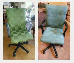 one of hunter s projects desk chair from restore with fabric dye and fabric spray paint how to dye fabric chair desk chair