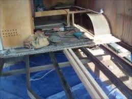 Restoring The Shasta Part 3b Installing The Floor Joists Blocking Camper Flooring Vintage Camper Shasta