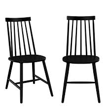 Vidaxl 4x solid wood artificial leather dining chairs black kitchen furniture. Cami Black Wooden Spindle Dining Chairs Set Of 2 Buyitdirect Ie
