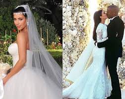 Kim wanted all her sisters in white for the wedding, but unfortunately not everyone was loving the dresses she picked out. Three Times A Bride Kim Kardashian S Weddings Compared