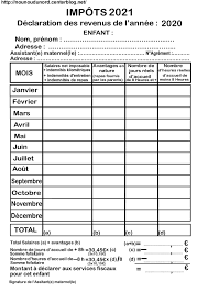 Feuille de calcul impot assmat 2021. Impot Assistante Maternelle Assistante Maternelle Calcul