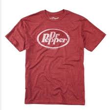 Tops Semi New Dark Red Dr Pepper Shirt Graphic Tees Novelty Tshirts Oval Logo