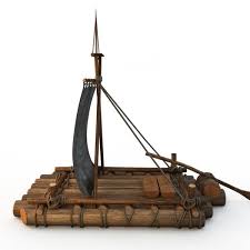 Wooden Raft 3d Model In 2020 Rafting 3d Model Model