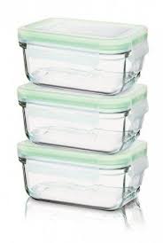 Glasslock Baby Meal Set Rechteckig 3 Teile Frischhaltedosen Babybrei Teilchen
