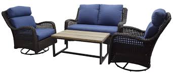 You've earned the right to shop tax free and enjoy free shipping! Buy Better Homes Gardens Ravenbrooke 4 Piece Patio Furniture Conversation Set Wicker With Swivel Chairs Online In Turkey 689867252