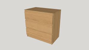 I have the matching side tables and i am very happy with it.5. Ikea Malm Chest Of 3 Drawers Oak Veneer 3d Warehouse