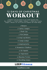 See If You Can Get Through This Entire 12 Days Of Christmas Workout It Won T Be Easy And Don T Forget To Challenge Your Friends And Family To Do The Same H