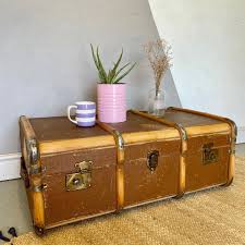 Chest trunk coffee table rustic storage chest square trunk coffee. 1920s Steamer Trunk Chest Coffee Table Storage Box
