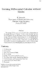 Differential calculus in multivariable gdq rings 4. Pdf Differential Calculus Without Limits Manuel Berrondo Academia Edu