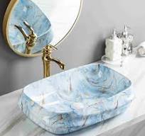 Newest Model Marble Design Art Basin Bathroom Counter Top Sink