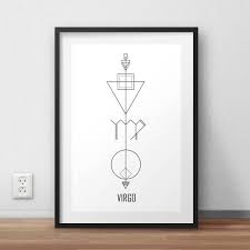 Maagd Print Astrologie Kunst Aan De Muur Geometrische Maagd Etsy Geometric Tattoo Design Geometry Tattoo Virgo Tattoo