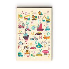 Nish Abc Wall Chart Art Print For Kids 001 Mdf 16in X