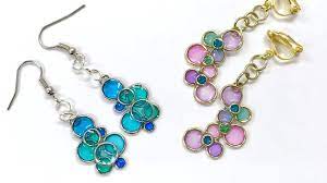 uvレジン 100均 丸カンで作る レトロモダン風イヤリング ピアス uv resin make with round jumpring レジン 100均 イヤリング チャームブレスレット
