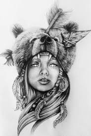 Woman with bear headdress tattoo. Trendy Tattoo Animal Woman Native American 38 Ideas Tatuagens De Urso Desenho Tatuagem Tattoo Ursos