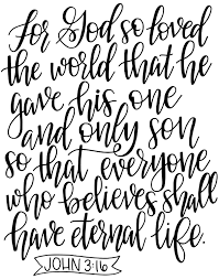 Excited To Share The Latest Addition To My Etsy Shop John 3 16 Scripture Download B Bible Verse Calligraphy Inspirational Smile Quotes Bible Verse Prints