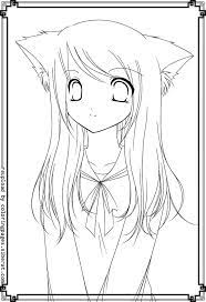 Image of cute fox coloring pages to print 10 a 8 pics baby how draw. Anime Fox Girl Cute Coloring Pages Coloring Home
