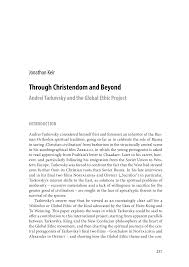 Through Christendom and Beyond. Andrei Tarkovsky and the Global Ethic  Project