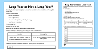 Read on for some hilarious trivia questions that will make your brain and your funny bone work overtime. Leap Year Or Not A Leap Year Worksheet Worksheet Pack