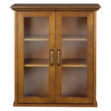 Not available for pickup and same day delivery. Oak Finish Bathroom Wall Cabinet With Glass 2 Doors Shelves Fastfurnishings Com