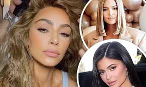 Paris hilton's sister nicky has tried it not in vain. Kim Kardashian Tries On Wig In Lighter Shade To Beat Sisters From Dyeing Their Hair That Way First Daily Mail Online