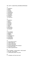 Fce Unit 5 Adjectives Adverbs Comparison 1 1
