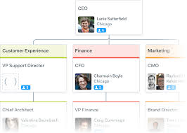 Color Coded Org Chart Design With Departments Org Charts