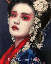 Latest drawing of a gorgeous Geisha gal 10”x12'