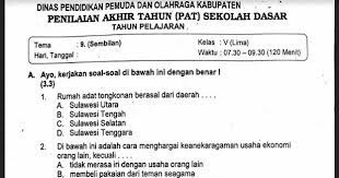 Pada soal tematik kelas 5 terdiri dari lima tema dan 4 subtema. Soal Ulangan Kelas 5 Tema 9 Kurikulum 2013 Sekolahdasar Net