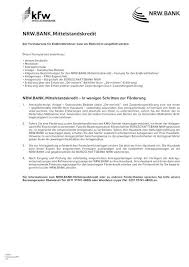 30.06.2021 nachhaltigkeit kfw nachhaltigkeitsbericht 2020: Nrw Bank Mittelstandskredit Formularsatz Ekn Burgschaftsbank