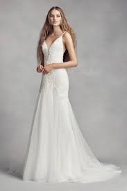 White By Vera Wang Plunging Sheath Wedding Dress David S Bridal Wedding Dresses Unique Trumpet Wedding Dress Ball Gowns Wedding