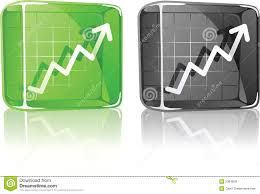 Stock Chart Up In Glass Box Stock Vector Illustration Of